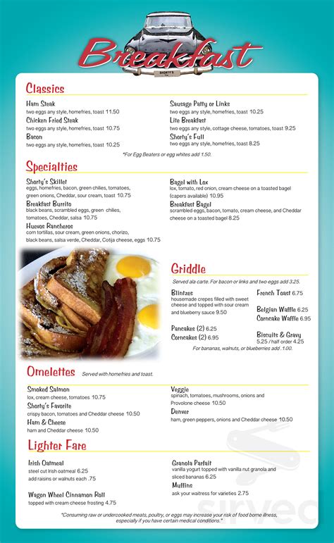 Shorty's Diner menus in Hailey, Idaho, United States