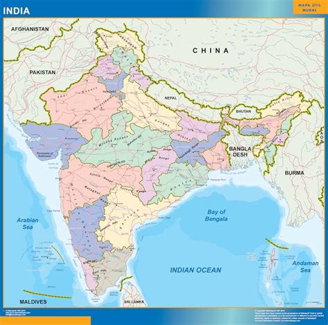 India Map Wall Maps Of The World And Countries For Australia