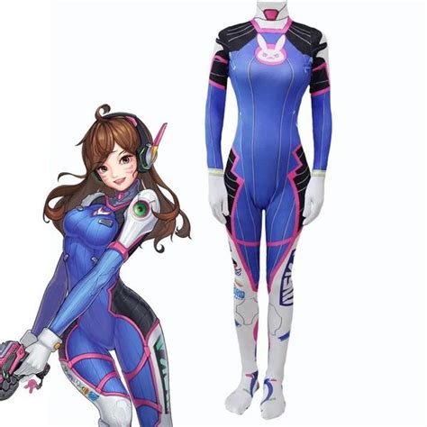 overwatch d va hana song cosplay costume jumpsuit with wigs headset and gun cosplay shop