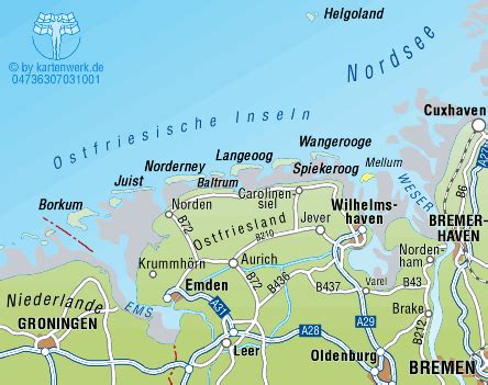 Lässt man den blick auf der landkarte entlang der küste nach osten wandern, folgen neben den kleineren ostfriesischen inseln auch langeoog und wangeroge. Nordseeküste Ostfriesland Karte | Kleve Landkarte