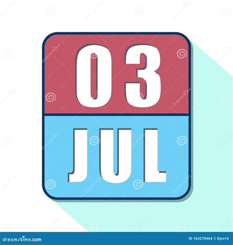 July 3rd Day 3 Of Monthsimple Calendar Icon On White Background