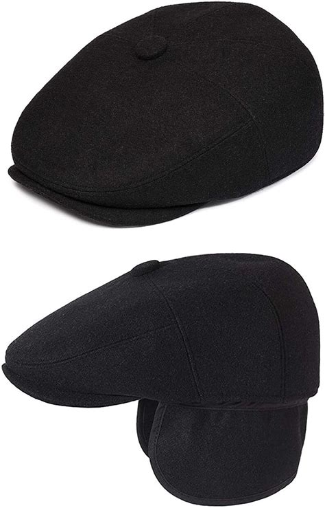 Newsboy Cap For Men Flat Cap With Foldable Ear Flaps Ivy Hat Etsy