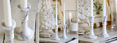Carrara White Marble Candlesticks Nora Murphy Country House
