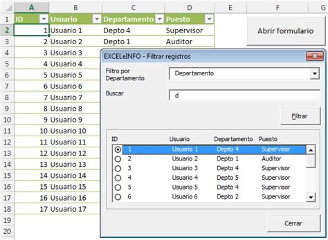 Formulario Para Filtrar Datos De Una Tabla En Listbox Eligiendo La