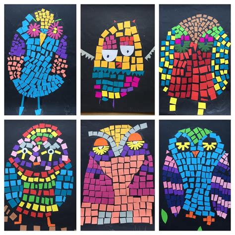 Kerry Daley On Instagram “owl Paper Mosaics Kidsart Owls Paper
