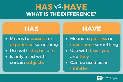 Have Vs Has Whats The Difference The Grammar Guide