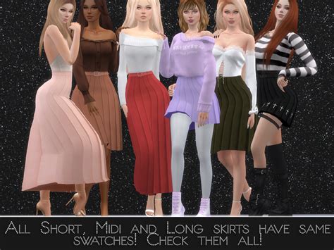 The Sims Resource Short Pleated Skirt