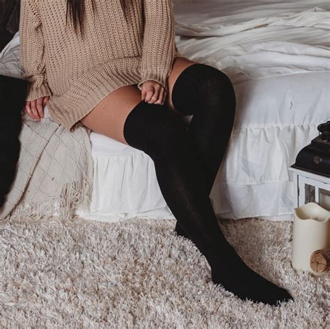thigh high sock cozy cotton lounge socks super stretchy over etsy knee high socks outfit