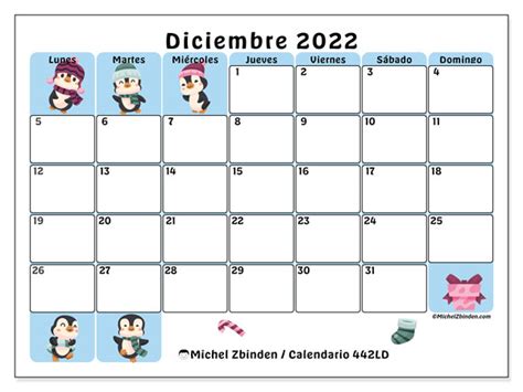 Calendario Diciembre De 2022 Para Imprimir “442ld” Michel Zbinden Mx