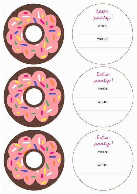 Donut Invitation Template Free Of Donut Printables Craftbnb