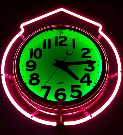 Beautiful Original Neon Clock Old Clocks Neon Clock Vintage Clock