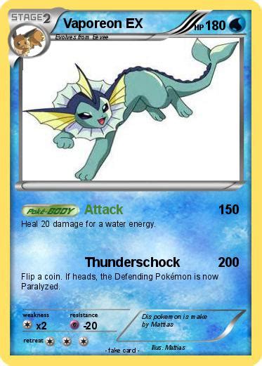 Pokémon Vaporeon Ex 32 32 Attack My Pokemon Card