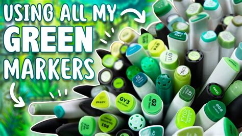 80 Green Markers In One Illustration Using All My Green Markers