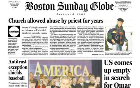 2002 The Boston Globe Uncovers Sex Abuse In The Catholic Church Blog