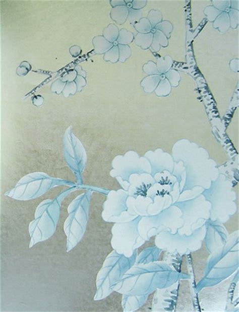 Hand Painted Wallpaper Chinoiserie Wallpaper Silk