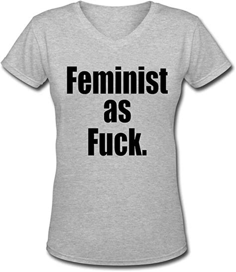 Feminist As Fuck Design Men S Short Sleeve Cotton V Neck T Shirt