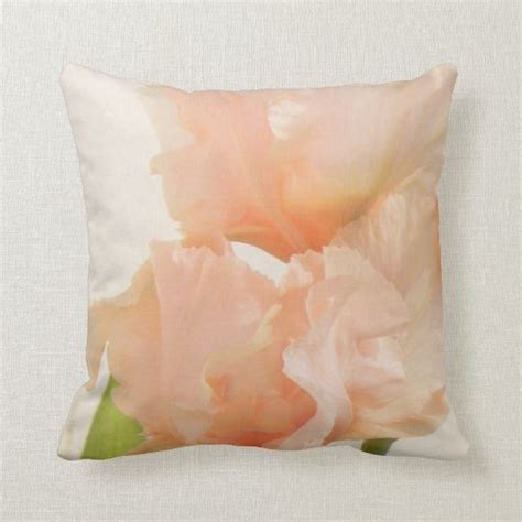 Peach Floral Throw Pillow Zazzle