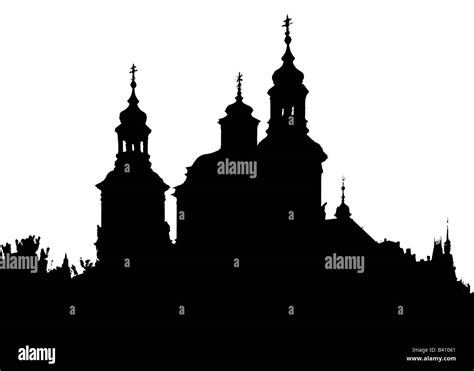 Silhouette Of The St Nikolas Church In Old Town Square Prague Czech