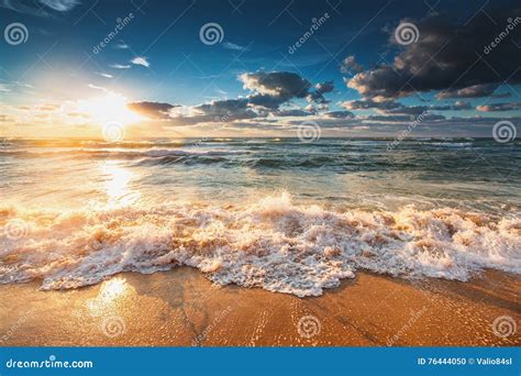 Beautiful Sunrise Over The Sea Stock Photo Image Of Color Scene