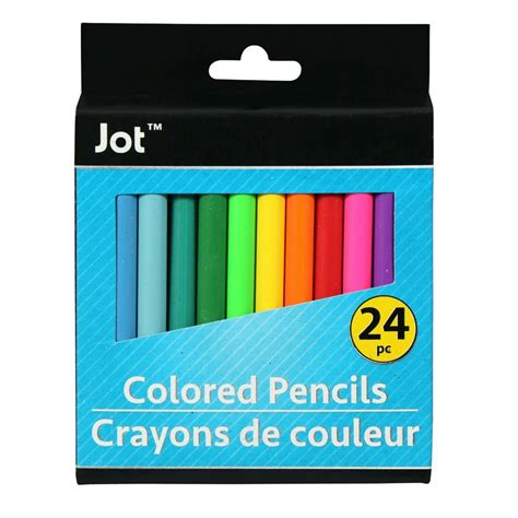 24 Piece Jot Count Mini Colored Pencil Kids Art School Supplies Set