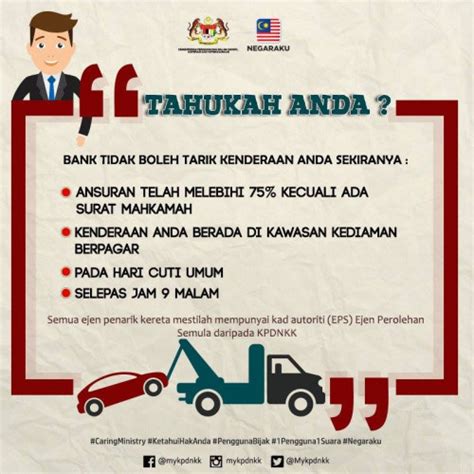 Dia tengah bersiap nak pergi kerja, apabila sampai di keretanya, seorang agen tarik kereta dah pun menunggu beliau. Kereta Kena tarik not pay loan 3 months