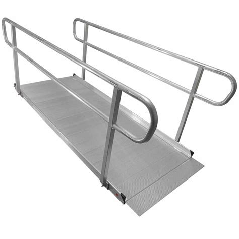 Scratch And Dent 8 Ft Aluminum Wheelchair Entry Ramp And Handrails
