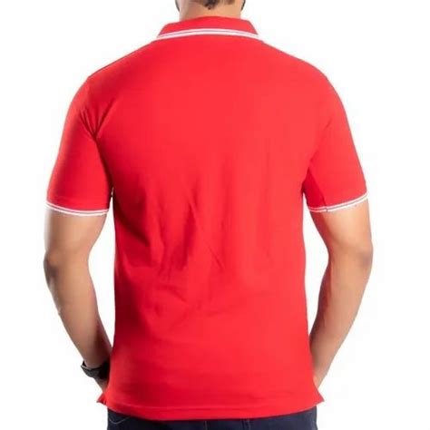 Polo Men Red Cotton Promotional T Shirt Half Sleeves Printed At Rs