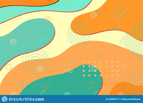 Aesthetic Vibrant Abstract Geometric Shape Memphis Style Background