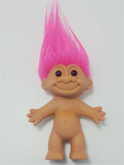 Troll Doll Naked Nude Russ Vintage Pink Hair Etsy
