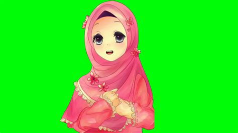 Green Screen Animasi Wanita Muslimah Berbicara Youtube