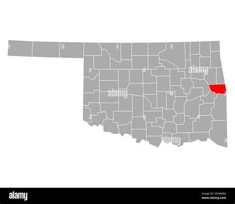 Map Of Sequoyah In Oklahoma Stock Photo Alamy