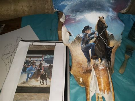 Maybe you would like to learn more about one of these? Calf roper painted on Longhorn Skull | Longhorn skull ...