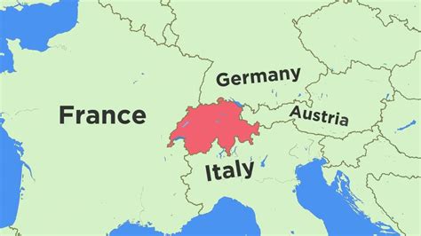 Map Of Switzerland And Surrounding Countries Map Of Switzerland And