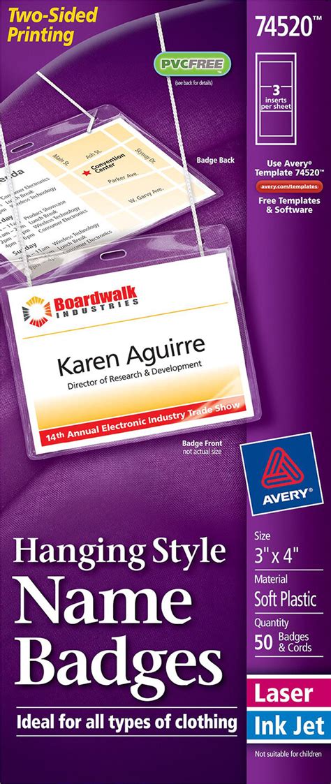 Avery Hanging Name Badges Top Loading 74520 Avery Online Singapore