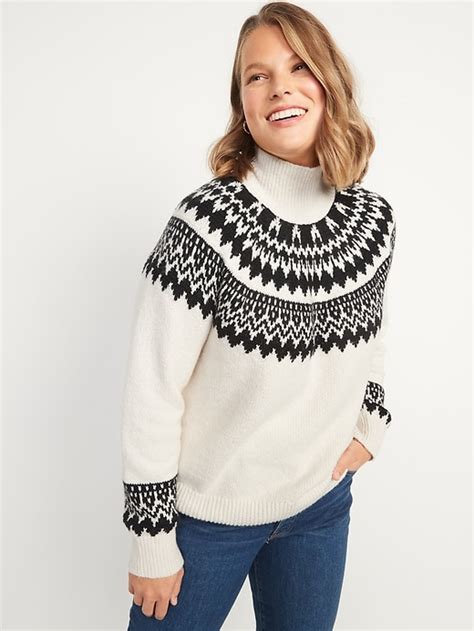 Cozy Fair Isle Turtleneck Sweater For Women Old Navy