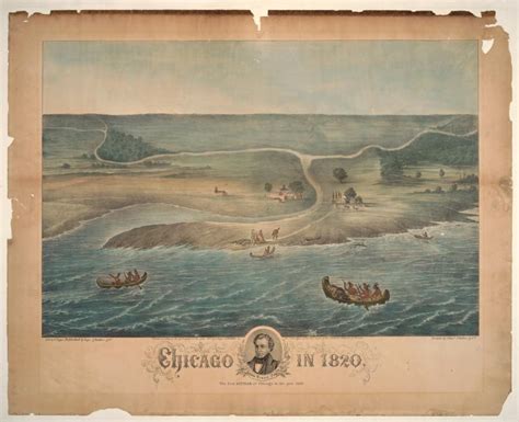 Chicago In 1820 C Inger For Inger And Bodtker Lithograph 1867 Ichi
