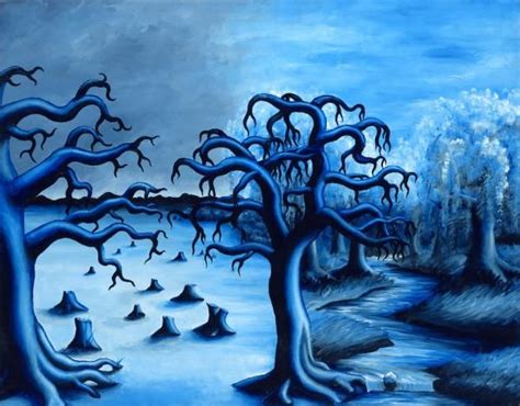 Blue Forest By Jennifer Mcduffie Monochromatic Art Monochromatic