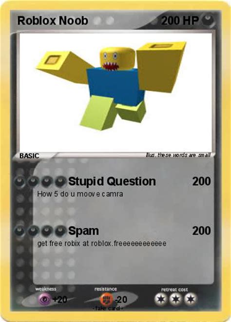 Pokémon Roblox Noob 60 60 Stupid Question My Pokemon Card