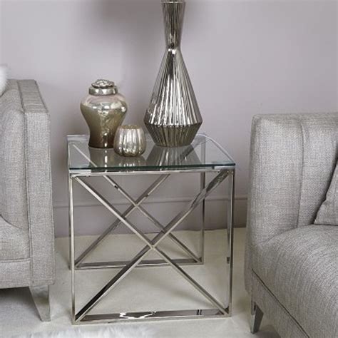 Modern Glass Coffee Table With End Tables Fab Glass And Mirror 16 In
