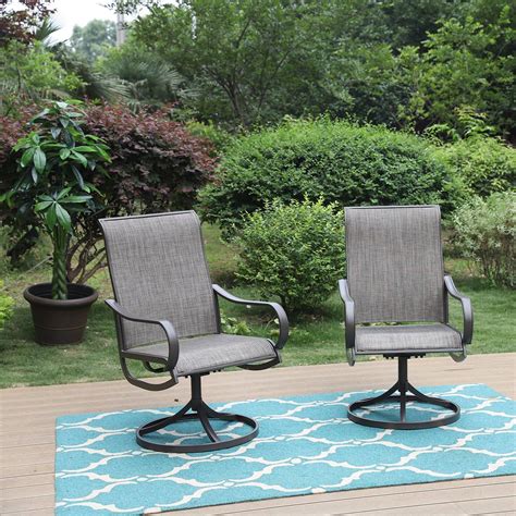 Phi Villa Patio Textilene Swivel Chair Outdoor Dining Set Outdoor