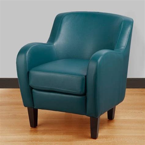 Teal Blue Turquoise Accent Leather Chair Living Room Furniture Tv