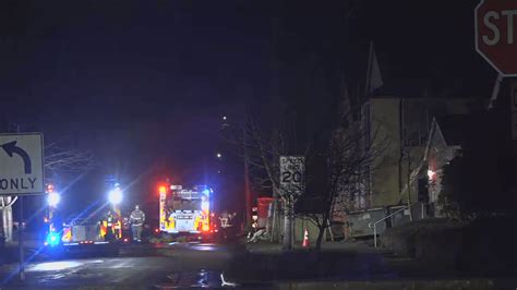 Firefighters Battle Blaze In Residential Building Under Construction
