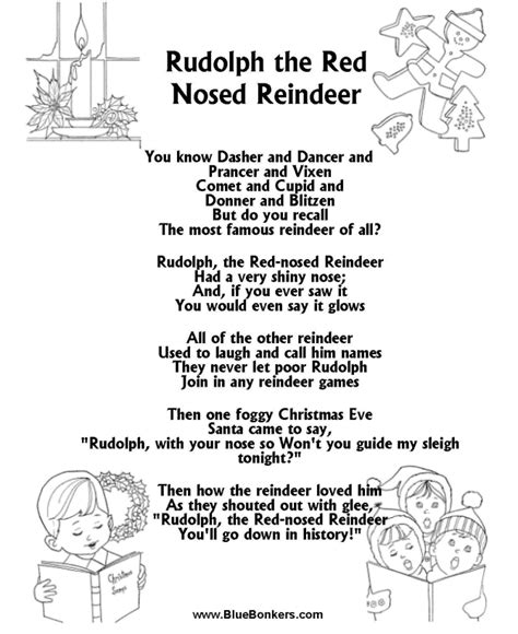 Bluebonkers Rudolph The Red Nosed Reindeer Free Printable Christmas