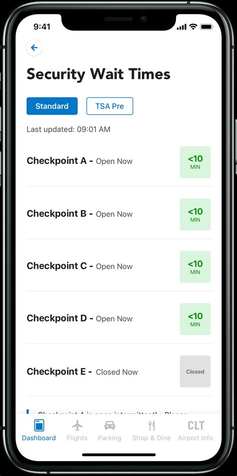 Security Checkpoint Wait Times Now Available at CLT Airport - Airport