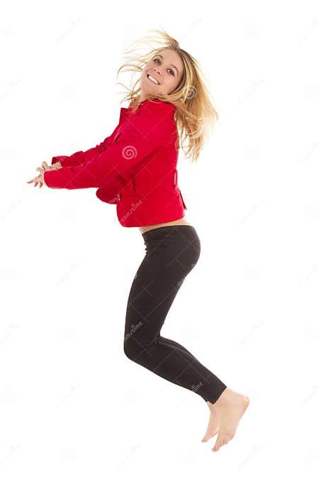Blond Woman Jumping Stock Image Image Of Fashion Blond 17768229