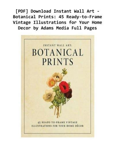 Pdf Download Instant Wall Art Botanical Prints 45 Ready To Frame