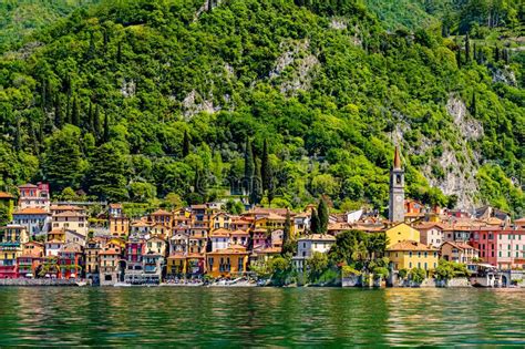 Colorful Varenna Village On Lake Como Riviera In The Province Of Lecco