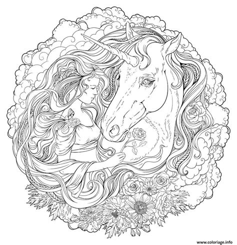 15264 coloriages gratuits à imprimer, dessins et images à colorier en. Coloriage Mandala Fille Et Licorne Dessin Mandala à imprimer