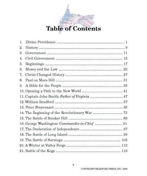 Apa table of contents layout format owl word style sample template. Divine Providence: Table of Contents - Bradford Press ...
