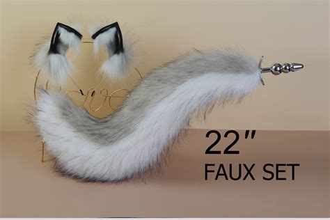 Fox Tail Plug And Ear Neko Petplay Wolf Tail Butt Plug Tail And Ear